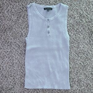 Sleeveless Ribbed Top - Light Blue
